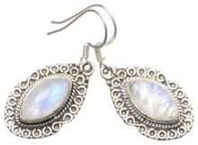 StarGems® Natural Rainbow Moonstone Handmade Unique 925 Sterling Silver Earrings 1.5" X4941