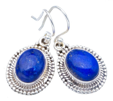 StarGems  Natural Lapis Lazuli Handmade 925 Sterling Silver Earrings 1.25