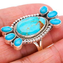 StarGems® Natural Turquoise Handmade 925 Sterling Silver Ring 9.5 F0481