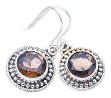 StarGems  Natural Smoky Quartz Handmade 925 Sterling Silver Earrings 1.25" F5742