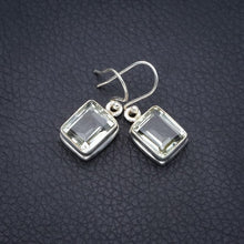 StarGems  Natural Green Amethyst Handmade 925 Sterling Silver Earrings 1.25" F5809