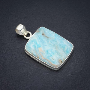 StarGems  Natural Larimar Handmade 925 Sterling Silver Pendant 1.5" F3546