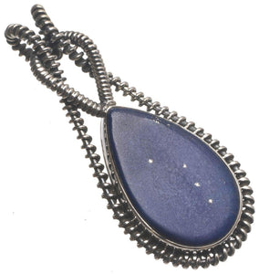 StarGems® Natural Lapis Lazuli Handmade Boho 925 Sterling Silver Pendant 2" T1884