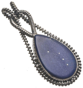 StarGems  Natural Lapis Lazuli Handmade Boho 925 Sterling Silver Pendant 2" T1884