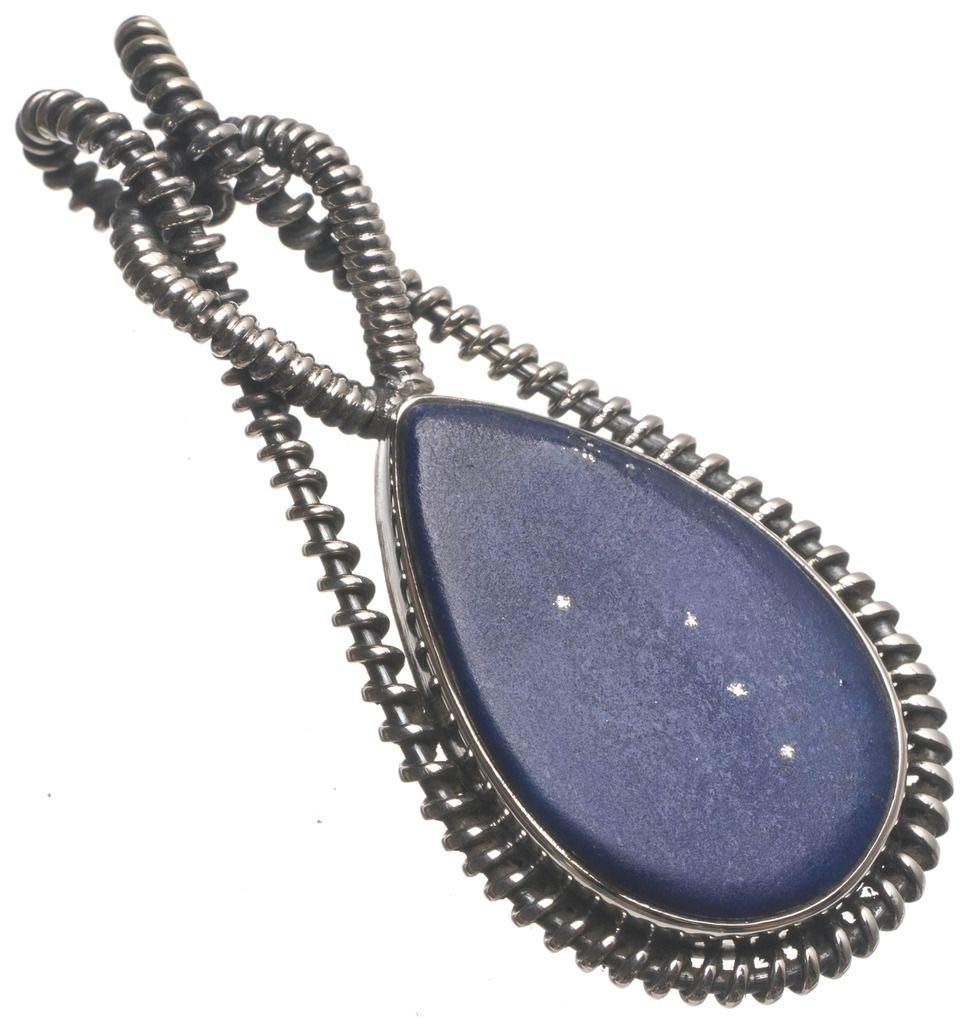 StarGems  Natural Lapis Lazuli Handmade Boho 925 Sterling Silver Pendant 2