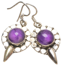 StarGems  Natural Amethyst Handmade Boho 925 Sterling Silver Earrings 1 1/2" T4329