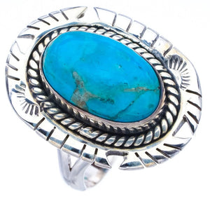 StarGems® Natural Turquoise Pigeon Wings Handmade 925 Sterling Silver Ring 7.5 F0499