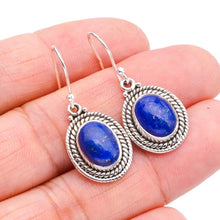 StarGems  Natural Lapis Lazuli Handmade 925 Sterling Silver Earrings 1.25" F5662