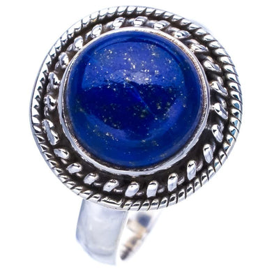 StarGems  Natural Lapis Lazuli Handmade 925 Sterling Silver Ring 7 F0048