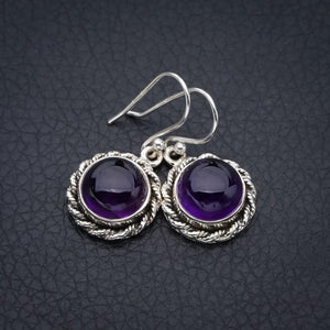 StarGems  Natural Amethyst Handmade 925 Sterling Silver Earrings 1.25" F5612