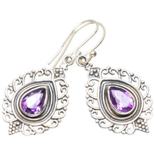 StarGems  Natural Amethyst Handmade Unique 925 Sterling Silver Earrings 1.75" A2342