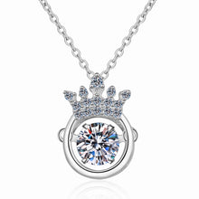 StarGems® Four Prong Crown 0.5ct Moissanite 925 Silver Platinum Plated Necklace 40+5cm NX130