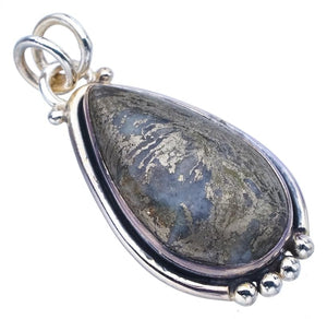 StarGems  Natural ApacheParmyorite Handmade 925 Sterling Silver Pendant 1.5" F4290