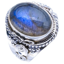 StarGems® Natural Labradorite Flower Handmade 925 Sterling Silver Ring 7 F0138