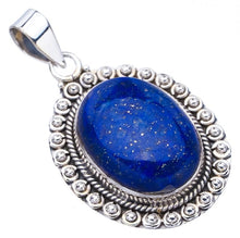 StarGems  Natural Lapis Lazuli Handmade 925 Sterling Silver Pendant 1.75" F5361