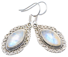 StarGems® Natural Rainbow Moonstone Handmade Unique 925 Sterling Silver Earrings 1.5" Y0628