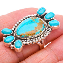 StarGems  Natural Turquoise Handmade 925 Sterling Silver Ring 6.5 F0415