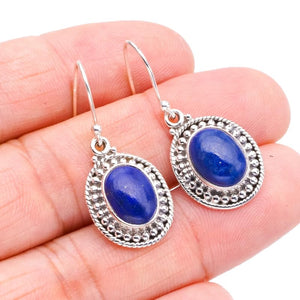 StarGems  Natural Lapis Lazuli Handmade 925 Sterling Silver Earrings 1.25" F5658