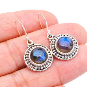 StarGems® Natural Labradorite Handmade 925 Sterling Silver Earrings 1.25" F5795