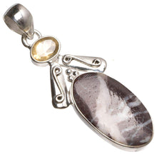 StarGems  Natural Cobra Jasper and Citrine Handmade Unique 925 Sterling Silver Pendant 2" T0473