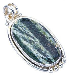 StarGems® Natural Seraphinite Handmade 925 Sterling Silver Pendant 1.5" F4669