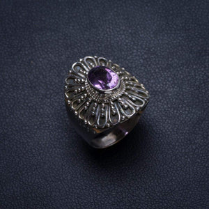 StarGems  Natural Amethyst Handmade Unique 925 Sterling Silver Ring, US Size 5.75 T5658