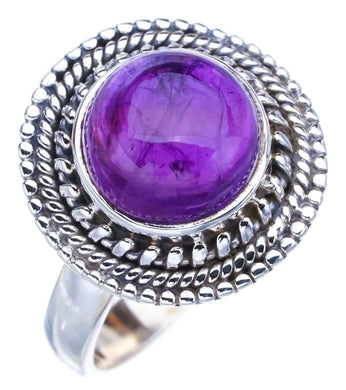 StarGems  Natural Amethyst Handmade 925 Sterling Silver Ring 8.5 F2875