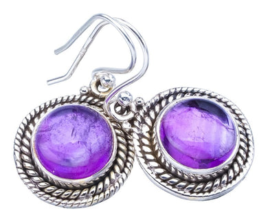 StarGems  Natural Amethyst Handmade 925 Sterling Silver Earrings 1.25