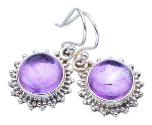 StarGems  Natural Amethyst Handmade 925 Sterling Silver Earrings 1.25" F5611