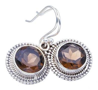 StarGems® Natural Smoky Quartz Handmade 925 Sterling Silver Earrings 1.25