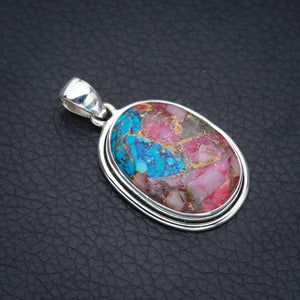 StarGems® Natural Copper Chalcedony Handmade 925 Sterling Silver Pendant 1.5" F3733