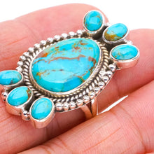 StarGems  Natural Turquoise Handmade 925 Sterling Silver Ring 8.75 F0480