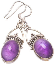 StarGems  Natural Amethyst Handmade Vintage 925 Sterling Silver Earrings 1 1/2" T3405