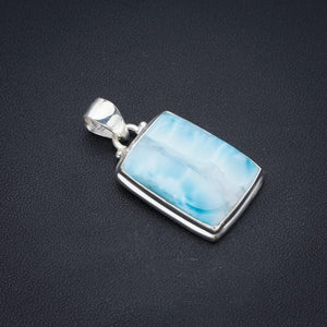 StarGems  Natural Larimar Handmade 925 Sterling Silver Pendant 1.25" F3485