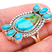 StarGems  Natural Turquoise Handmade 925 Sterling Silver Ring 9.75 F0455