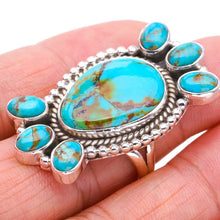 StarGems  Natural Turquoise Handmade 925 Sterling Silver Ring 7.5 F0413