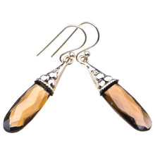 StarGems® Natural Smoky Quartz Handmade 925 Sterling Silver Earrings 1.75" D3872