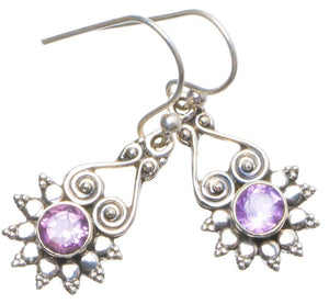 StarGems  Natural Amethyst Handmade Unique 925 Sterling Silver Earrings 1.25" X5020