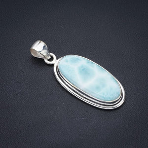 StarGems  Natural Larimar Handmade 925 Sterling Silver Pendant 1.75" F3495