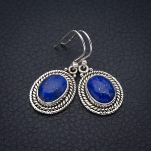 StarGems  Natural Lapis Lazuli Handmade 925 Sterling Silver Earrings 1.25" F5662