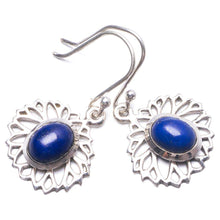 StarGems  Natural Lapis Lazuli Handmade Unique 925 Sterling Silver Earrings 1.25" Y2976