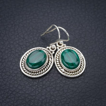 StarGems  Natural Malachite Handmade 925 Sterling Silver Earrings 1.25" F5627