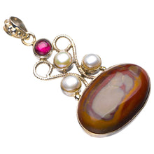 StarGems® Natural Imperial Jasper,River Pearl And Amethyst Handmade 925 Sterling Silver Pendant 2" D5897