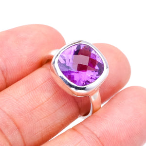 StarGems Natural Amethyst Handmade 925 Sterling Silver Ring A4584