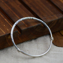 StarGems  Adjustable Carved Fish Handmade 925 Sterling Silver Bangle Bracelet For Women Cb0288
