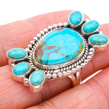 StarGems® Natural Turquoise Handmade 925 Sterling Silver Ring 7.5 F0423