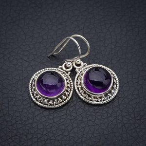 StarGems  Natural Amethyst Handmade 925 Sterling Silver Earrings 1.25" F5619