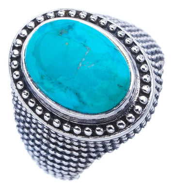 StarGems  Natural Turquoise Handmade 925 Sterling Silver Ring 7 F0460