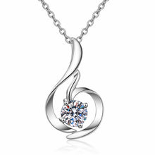 StarGems® Minimalist Four Prong 0.8ct Moissanite 925 Silver Platinum Plated Necklace 40+5cm NX097