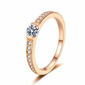 StarGems® 18K Gold Plated Band 0.3ct Moissanite 925 Silver Platinum Plated Ring RX091